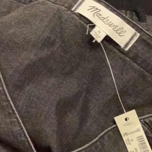 NWT Madewell Denim Side-Lace Top in Sloan Black Size M - Picture 5 of 9